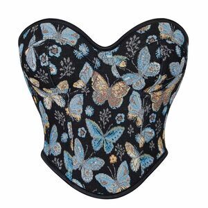 7460 Plus Size Corset Lingerie Butterfly Bustier Medieval Gothic Crop Top